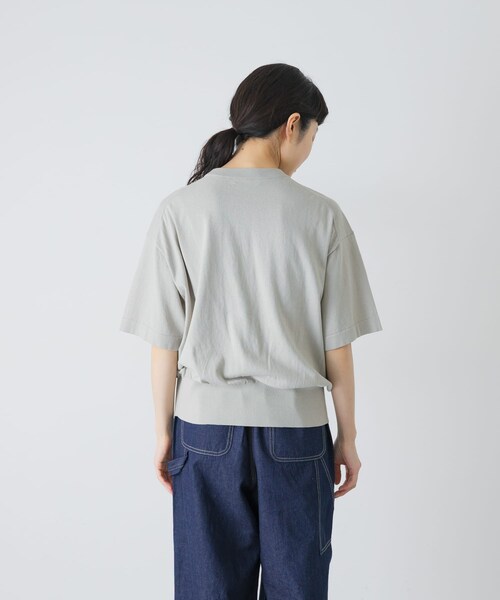 かぐれ（カグレ）の「ハイゲージコットン半袖クルーネックニット（ニット/セーター・レディース・BLACK/MINT GRAY/NAVY・Free）」の18枚目の写真