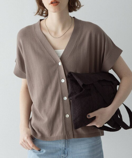URBAN RESEARCH Sonny Label（アーバンリサーチサニーレーベル）の「クールミストフレンチニットカーディガン（カーディガン/ボレロ・レディース・ブラック/L.グレー/モカグレー・Free）」の13枚目の写真