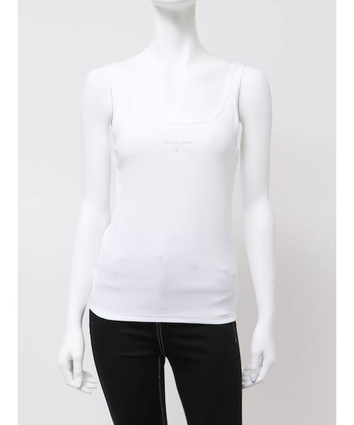 GYDA（ジェイダ）の「Calvin Klein MONOLOGO SCOOP NK（タンクトップ・レディース・オフホワイト/ブラック・S/F）」の3枚目の写真
