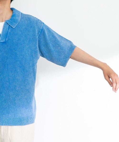URBAN RESEARCH Sonny Label（アーバンリサーチサニーレーベル）の「インディゴパイルスキッパーポロシャツ（ポロシャツ・メンズ・ライトインディゴ/インディゴ・M/L）」の16枚目の写真