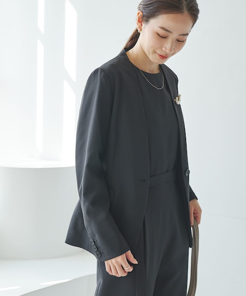 URBAN RESEARCH（アーバンリサーチ）の「『セットアップ対応』ノーカラージャケット（ノーカラージャケット・レディース・NAVY/BLACK・36/38/40）」の14枚目の写真