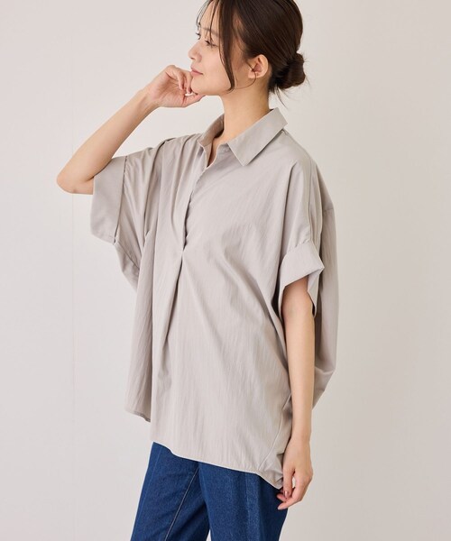 Jayro(ジャイロ)の「オーバーサイズスキッパーシャツ(シャツ/ブラウス・レディース・ブラック/ホワイト系/ベージュ系/ブルー系・M)」の21枚目の写真