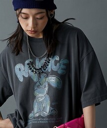 GEVS. | 綿100％ピグメント染ドンキープリントTシャツ＜大きいサイズ有＞GEVS.(Tシャツ/カットソー)