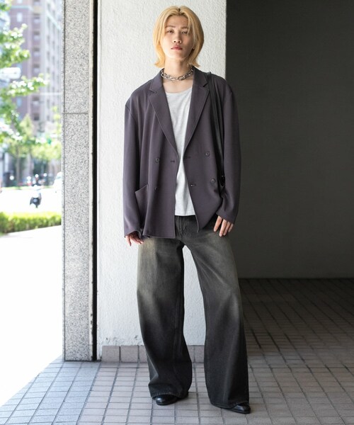 SENSE OF PLACE by URBAN RESEARCH(センスオブプレイスバイアーバンリサーチ)の「イージーダブルジャケット(テーラードジャケット・メンズ・BLACK/CHARCOAL・M/L)」の15枚目の写真