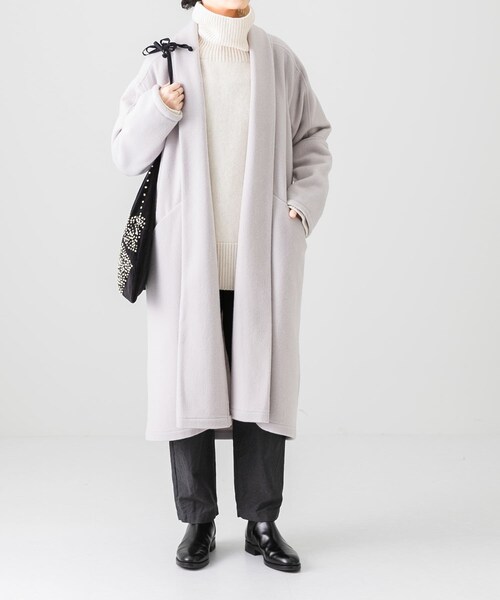 かぐれ（カグレ）の「MITTAN　半纏ロングコート（チェスターコート・レディース・薄々灰・1/2）」の2枚目の写真