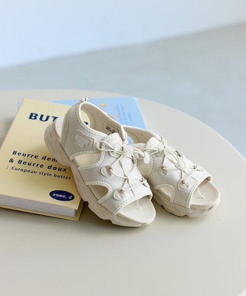 ROPE' PICNIC(ロペピクニック)の「【KIDS/キッズ】ドロストサンダル(サンダル・キッズ・ブラック/オフホワイト・19/20/21/22)」の6枚目の写真