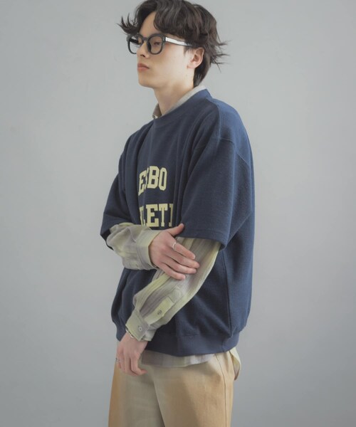 SENSE OF PLACE by URBAN RESEARCH（センスオブプレイスバイアーバンリサーチ）の「カレッジスウェットショートスリーブTシャツ（スウェット・メンズ・GRAY/NAVY/RED・M/L）」の21枚目の写真