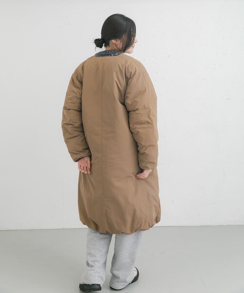 EKAL（エカル）の「『UR TECH』中綿 ノーカラーコート（その他アウター・レディース・ダークブラウン/モカ/チャコール・one）」の13枚目の写真