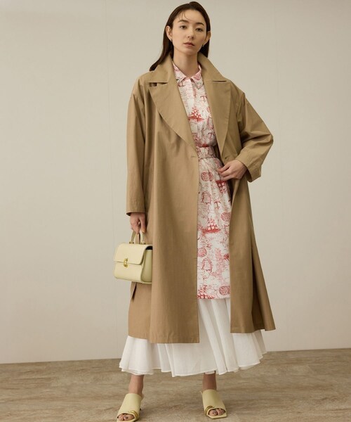 ROPE'（ロペ）の「【軽量】コットンポプリン スプリングコート（トレンチコート・レディース・オフホワイト/ベージュ・36/38）」の12枚目の写真