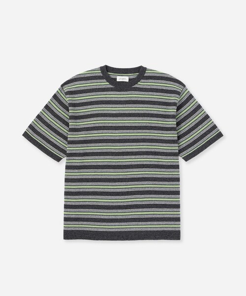 Saturdays NYC(サタデーズ ニューヨークシティ )の「Pacho Stripe Knit Top(Tシャツ/カットソー・レディース・ブラック系/パープル・L/M/S/XL)」の9枚目の写真