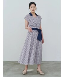 TONAL | Tモノグラムカシュクールフレンチワンピース(ワンピース)