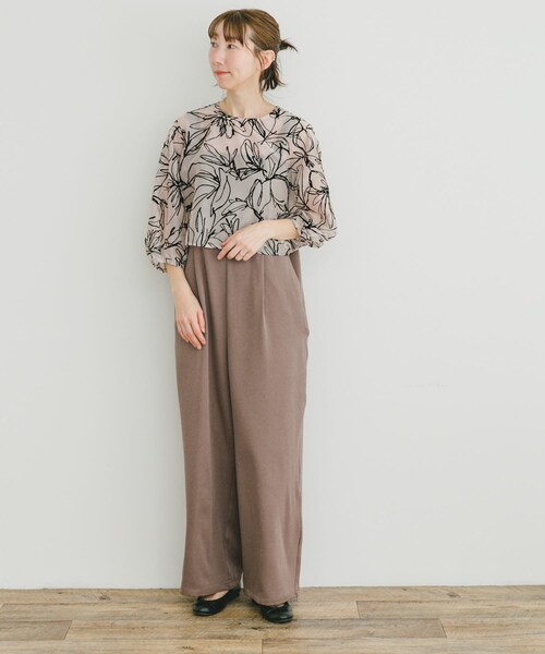 ITEMS URBANRESEARCH（アイテムズ アーバンリサーチ）の「チュールトップス×オールインワンセット（サロペット/オーバーオール・レディース・BLK/BEG・FREE）」の14枚目の写真