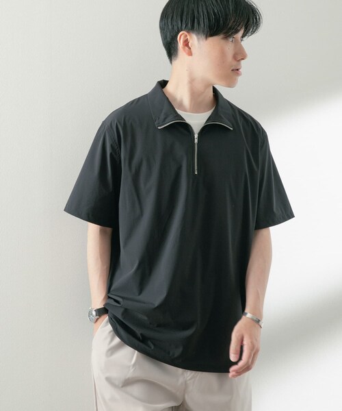 ITEMS URBANRESEARCH（アイテムズ アーバンリサーチ）の「シルキーナイロンハーフZIP多機能トップス（Tシャツ/カットソー・メンズ・CHA/BLK/NVY・M/L）」の11枚目の写真