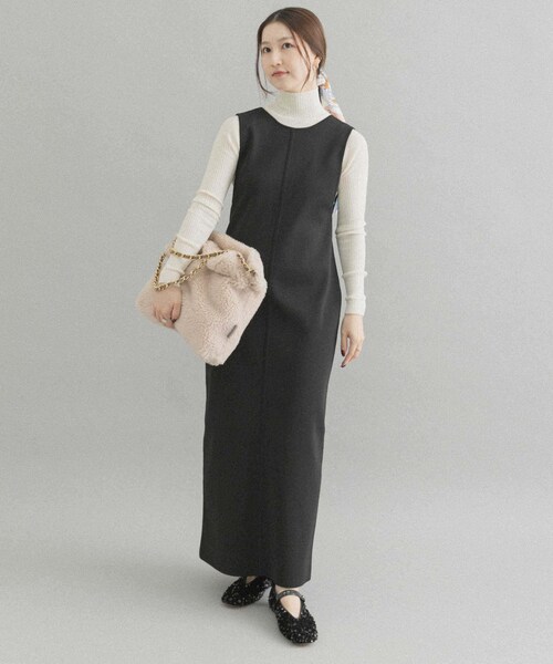 URBAN RESEARCH ROSSO（アーバンリサーチロッソ）の「UNiPH　スポンディッシュストレッチ ワンピース（ワンピース・レディース・ブラック・1）」の4枚目の写真