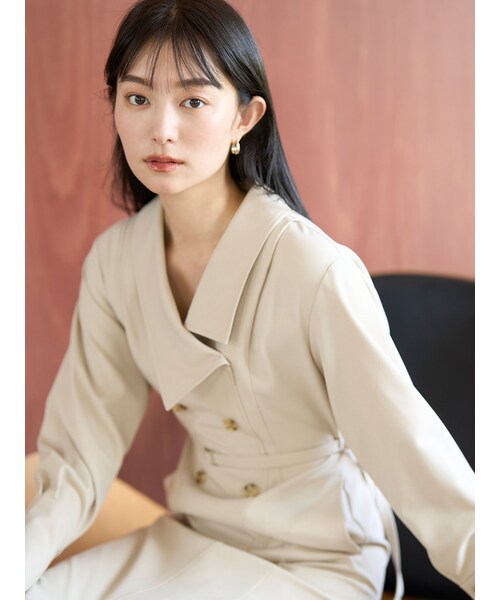 LAGUNAMOON（ラグナムーン）の「アシンメトリーカラーナローフレアワンピース（ワンピース・レディース・アイボリー・S/M）」の21枚目の写真