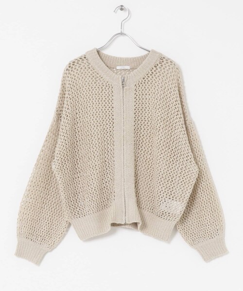 ITEMS URBANRESEARCH（アイテムズ アーバンリサーチ）の「メッシュジップニットカーディガン（ニット/セーター・レディース・BRN/GREGE/BLK・FREE）」の17枚目の写真
