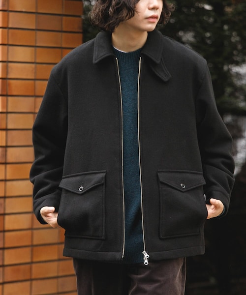 URBAN RESEARCH DOORS(アーバンリサーチドアーズ)の「ウールブレンドハリントンジャケット(テーラードジャケット・メンズ・MOCHA/BLACK・M/L)」の1枚目の写真