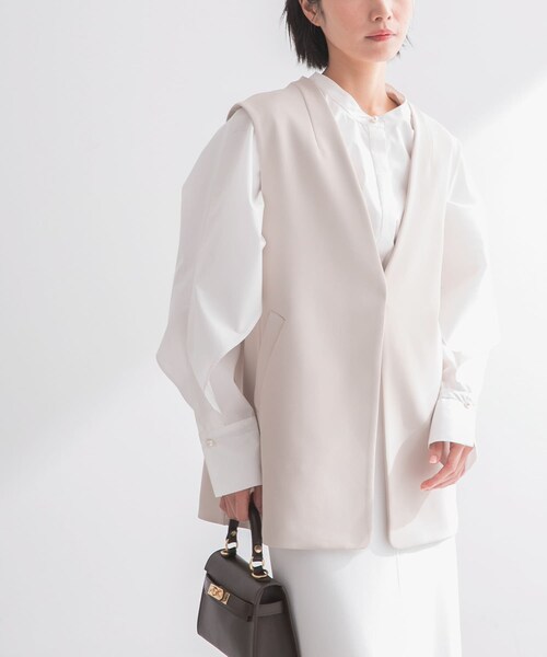 URBAN RESEARCH ROSSO（アーバンリサーチロッソ）の「ストレッチツイルジレ（ベスト・レディース・L.BEIGE/BLACK・Free）」の17枚目の写真