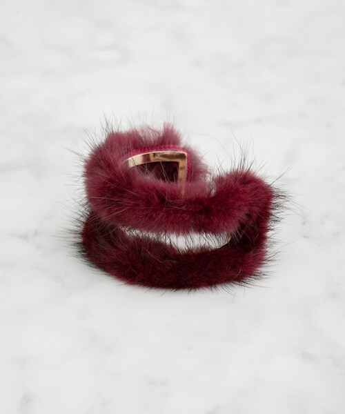 RODE SKO（ロデスコ）の「ダブルファーバングル∴（ブレスレット・レディース・WINE/BROWN/GREEN・FREE）」の4枚目の写真