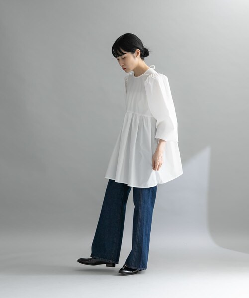 KBF（ケイビーエフ）の「『WEB限定』BACKリボンチュニック（チュニック・レディース・OFF/L.BLUE/D.BROWN・one）」の9枚目の写真