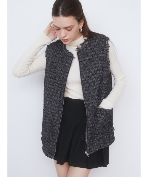 CALNAMUR（カルナムール）の「REVERSIBLE FUR VEST/リバーシブルファーベスト（ベスト・レディース・アイボリー/グレー/ブラック/グリーン・F）」の21枚目の写真