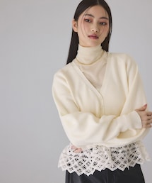 ADAM ET ROPE' | バテンレースコンビニットカーディガン(カーディガン/ボレロ)