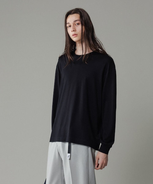 ADAM ET ROPE'(アダムエロペ)の「【NIKKE】ウール天竺 ロングスリーブ ニットT(Tシャツ/カットソー・メンズ・ブラック/ネイビー・L/M)」の5枚目の写真