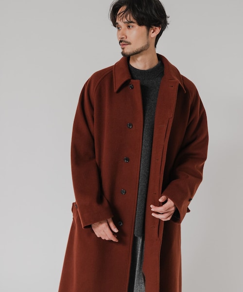 URBAN RESEARCH(アーバンリサーチ)の「WOOL BEAVER BELTED COAT(ステンカラーコート・メンズ・BLACK/MOCHA/BROWN・M/L)」の2枚目の写真