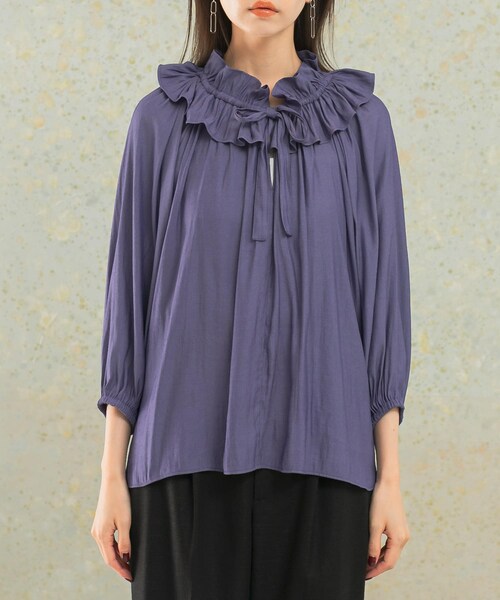URBAN RESEARCH ROSSO（アーバンリサーチロッソ）の「フリルギャザーブラウス（シャツ/ブラウス・レディース・grape/ivory・FREE）」の11枚目の写真