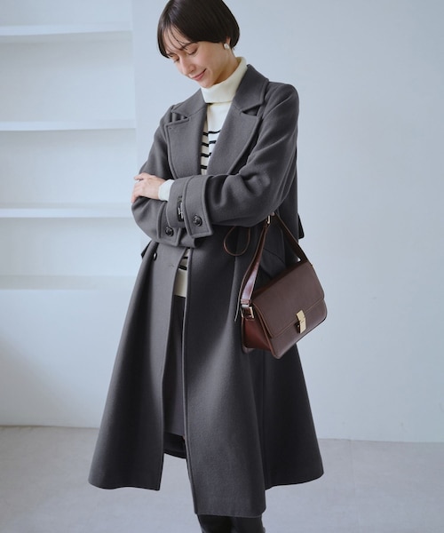 ROPE' PICNIC（ロペピクニック）の「JAPAN FABRIC ダブルチェスターコート/一部WEB限定カラー（チェスターコート・レディース・ブラック/グレー/グレー系/ベージュ系・F）」の16枚目の写真