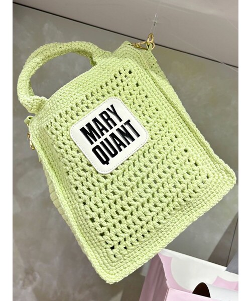 MERCURYDUO（マーキュリーデュオ）の「【MARY QUANTコラボ】クロシェ風ロゴバッグ（ショルダーバッグ・レディース・オフホワイト/ブラック/ピンク/グリーン/ブルー・F）」の3枚目の写真