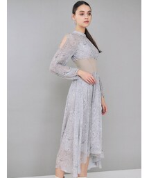 MERCURYDUO | フラワーウエストリブ切替ワンピース(ワンピース)