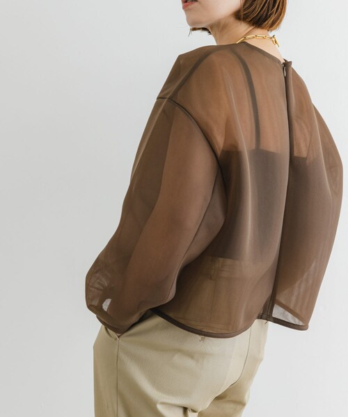 URBAN RESEARCH ROSSO（アーバンリサーチロッソ）の「F by ROSSO　シアーショートブラウス（シャツ/ブラウス・レディース・BLACK/BROWN・FREE）」の14枚目の写真