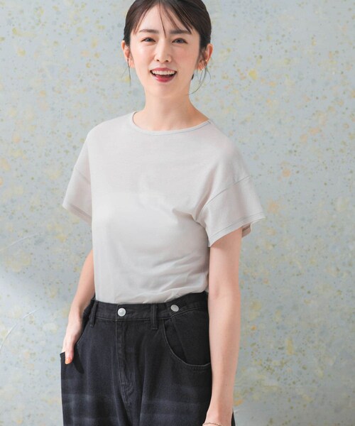 URBAN RESEARCH ROSSO（アーバンリサーチロッソ）の「シアーフライスTシャツ（Tシャツ/カットソー・レディース・L.GREIGE/D.NAVY・FREE）」の7枚目の写真