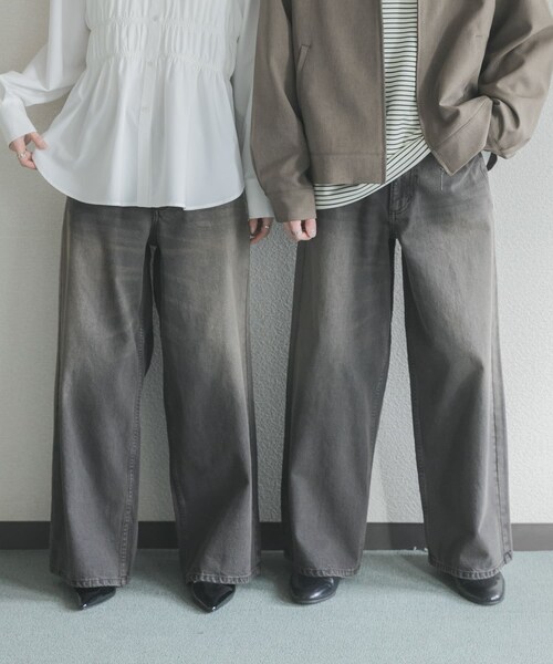 SENSE OF PLACE by URBAN RESEARCH（センスオブプレイスバイアーバンリサーチ）の「『一部WEB限定カラー』『ユニセックス』ヴィンテージライクデニムワイドパンツ（デニムパンツ・メンズ・BLACK/D.INDIGO/L.KHAKI/OW BLACK/ONE WASH・M/L/XL）」の8枚目の写真