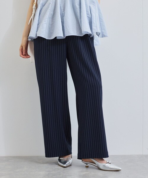 VIS（ビス）の「【接触冷感/UVケア】ピンストライプリラックスワイドパンツ（その他パンツ・レディース・グレー/キナリ/ネイビー系・M/S）」の13枚目の写真