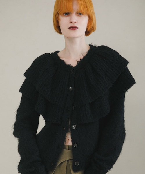 LAATO（ラート）の「frill frill knit cardigan（ニット/セーター・レディース・ラテ/シャドウ/モス/ハニー・FREE/Free）」の4枚目の写真