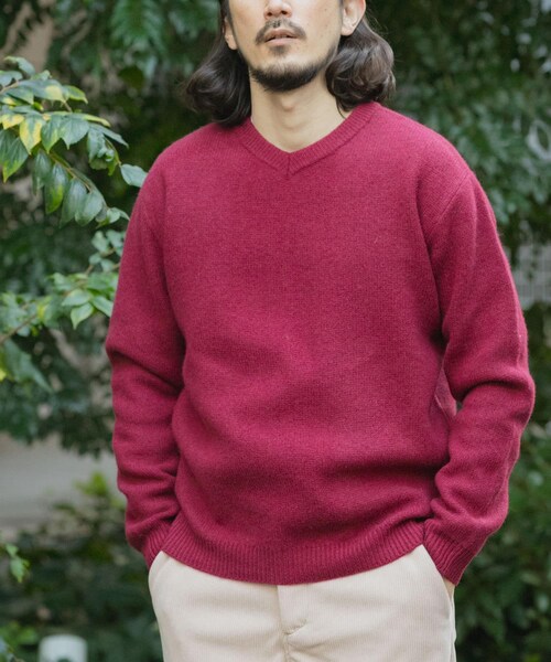 ITEMS URBANRESEARCH（アイテムズ アーバンリサーチ）の「タスマニア メリノウール100 Vネックニット（ニット/セーター・メンズ・WHT/BEG/MTD/DARK BLUE/BGD/CHA・M/L）」の12枚目の写真