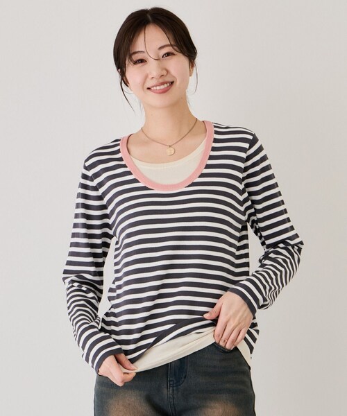 Jayro（ジャイロ）の「レイヤーニットプルオーバー（ニット/セーター・レディース・グレー系/ホワイト系/イエロー系・F）」の13枚目の写真