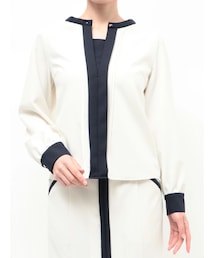 TONAL | バイカラーピンタック2WAYブラウス(シャツ/ブラウス)