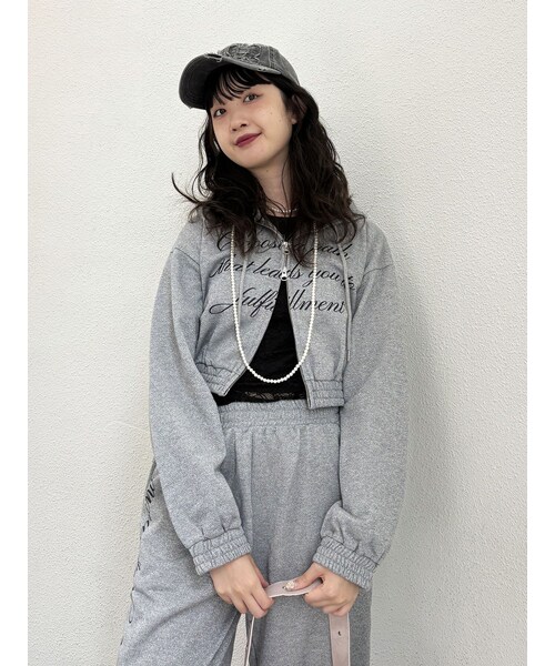jouetie(ジュエティ)の「【WEB限定】ラメクロップドZIPフーディー【セットアップ対応】(セットアップ・レディース・ブラック・M)」の7枚目の写真