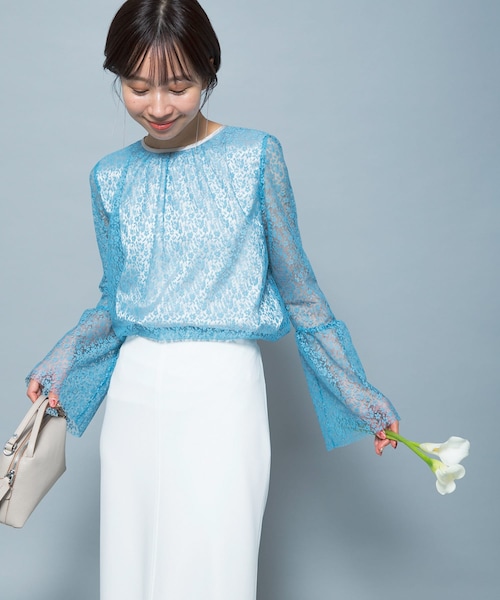 URBAN RESEARCH ROSSO（アーバンリサーチロッソ）の「フレアスリーブレースブラウス（シャツ/ブラウス・レディース・WHITE/SAX/BLACK・Free）」の3枚目の写真