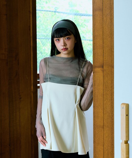 THE GOODLAND MARKET（ザグッドランドマーケット）の「&her　Tack Cami（Tシャツ/カットソー・レディース・WHITE/BLACK/GRAY・one）」の4枚目の写真