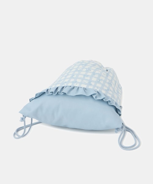 ROPE' PICNIC(ロペピクニック)の「【KIDS/キッズ】チェック×リボン柄ナップザック(バックパック/リュック・キッズ・サックス/ラベンダー系・F)」の15枚目の写真