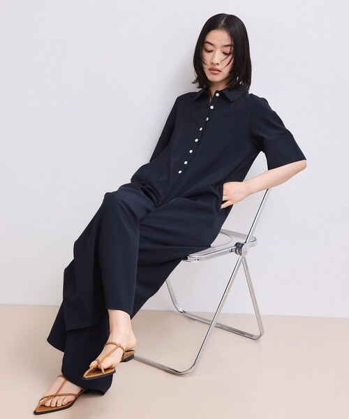 ADAM ET ROPE'（アダムエロペ）の「【WEB限定】・【定番】ポロシャツオールインワン（つなぎ/オールインワン・レディース・ブラック/ダークブラウン/ネイビー・36/38）」の16枚目の写真