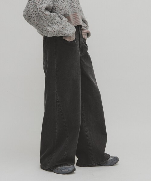 KBF（ケイビーエフ）の「WIDEレッグアジャストデニム（デニムパンツ・レディース・BLUE/BLACK・36/38）」の16枚目の写真