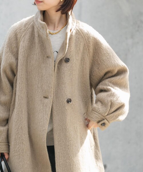 URBAN RESEARCH(アーバンリサーチ)の「バルカラーシャギーコート(テーラードジャケット・レディース・BEIGE/L.BLUE・FREE)」の8枚目の写真
