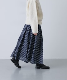 maison de soil FLOWER BLOCK PRINT SKIRT