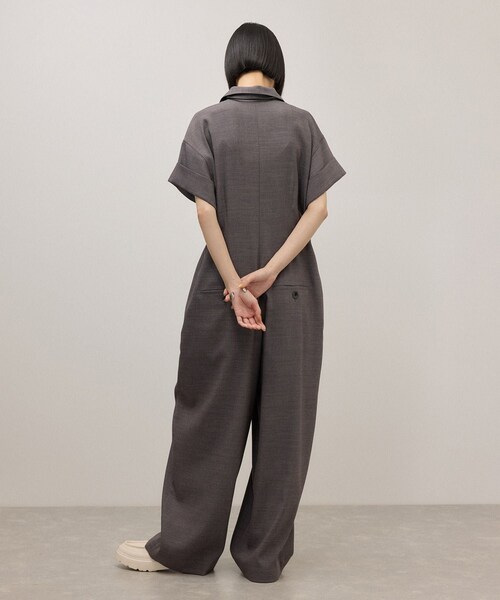 ADAM ET ROPE'(アダムエロペ)の「シャツロンパース(つなぎ/オールインワン・レディース・ブラック/グレー系・36/38)」の12枚目の写真