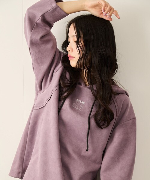 JUNRED(ジュンレッド)の「スエードタッチカットオフプルオーバー(パーカー・メンズ・チャコール/パープル・L/M/S)」の9枚目の写真